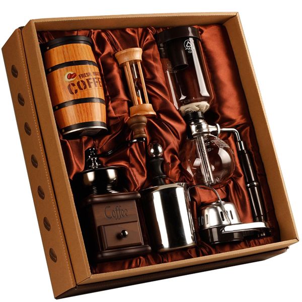 

coffee roasters siphon maker gift set glass manual machine milk frother grinder hourglass vacuum