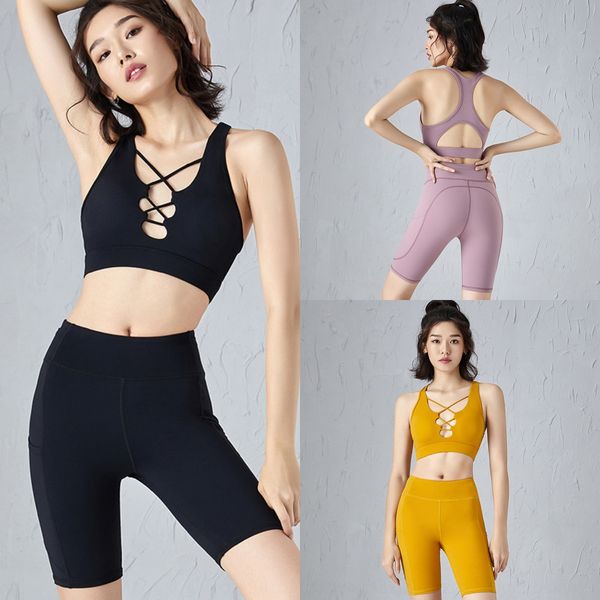 

2020 autumn and winter new nude sports yoga suit women's back sports underwear elastic cropped nine nine pantsunderwear ankle-length pa