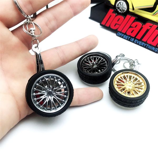 

car wheel turbo keychain keyring and brake disc car tire wheel keychain key ring for auto accessories, Silver