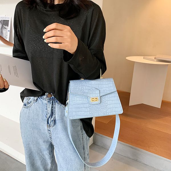 

crocodile solid color purses and handbags simple pu leather women's handbag bags for women 2020 mochilas para mujer women bag