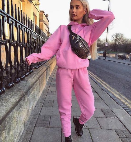 

new arrival women clothes solid color autumn long sleeve hooded shirt pants tracksuit sports suit sweatsuit casual outfits s-2xl ly922, White