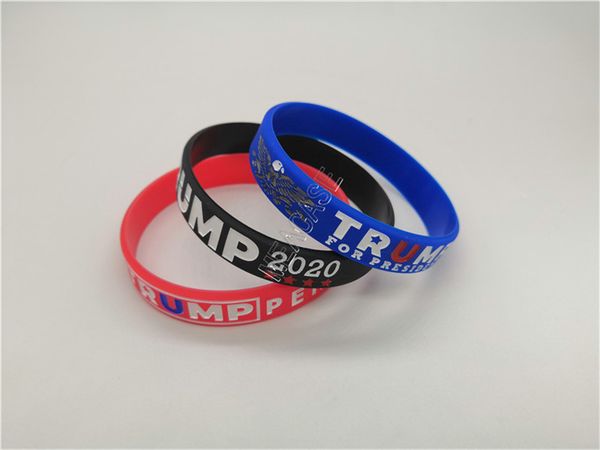 

trump bracelet design silicone bangles wristband 2020 president donald voting wrist band soft rubber wristlet bracelets strap d82612, Red;brown