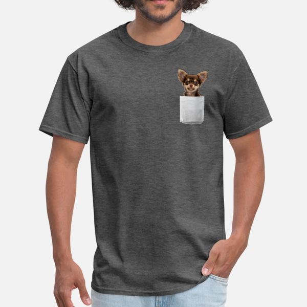 

pocket tee cute chihuahua t shirt men designs short sleeve round collar anti-wrinkle new fashion summer letters shirt