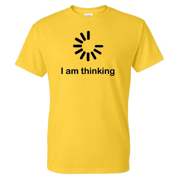 

t-shirt men women i'm thinking funny print streetwear cotton t shirt fashion o-neck short sleeve tees unisex