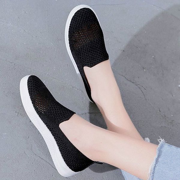 

women's mesh flats platform breathable casual shoes summer ladies comfortable woman slip on female 2020 fashion new, Black
