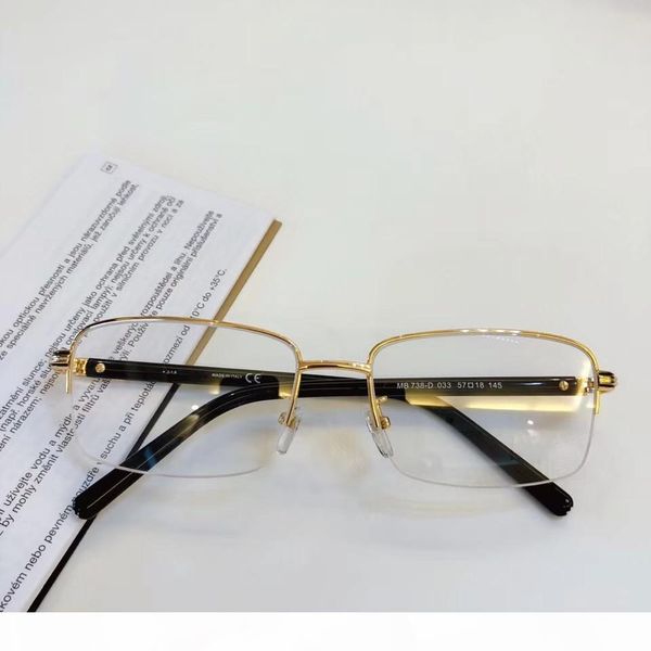 

new eyeglasses frame mb738 spectacle frame eyeglasses for men women myopia brand designer glasses frame clear lens with original case, Silver