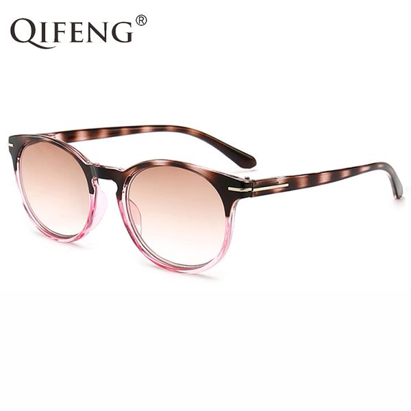 

qifeng reading glasses women gradient brown diopter presbyopic eyeglasses female degree eyewear +1.0+1.5+2.0+2.5+3.0+3.5 qf274, White;black