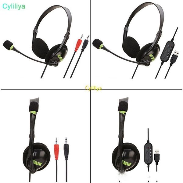 

usb headset with microphone noise cancelling computer pc headset lightweight wired headphones for pc /lapmac/ school/kids /call center