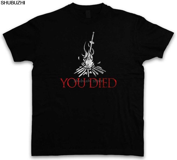 

вы умер dark souls t-shirt - firelink святилище dark gamer nerd souls game sun 100% хлопок brand new футболки sbz1086