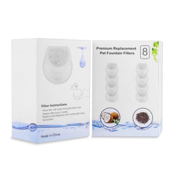 

8pcs pet fountain filter replacement parts purifier hygiene for pagoda