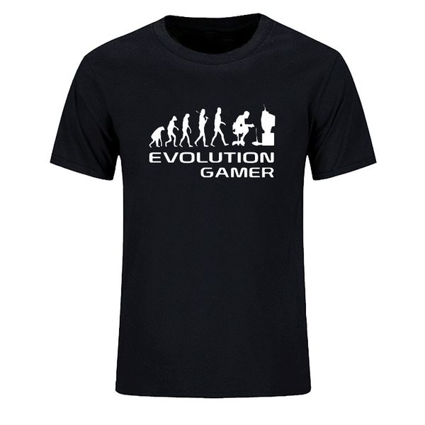 

2019 evolution of a gamer pc geek leisure time t shirt short sleeve o-neck anime funny t-shirt plus size