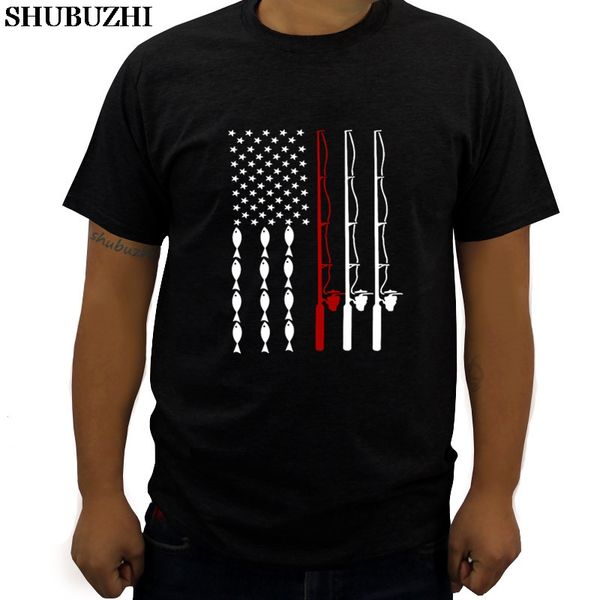 

cotton t-shirt men shubuzhi brand tee fishinger flag t shirt funny patriotic fathers day 4th of july summer fashion man tshirts
