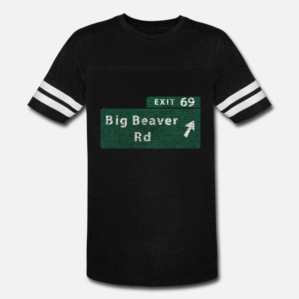 

смешные мичиган big beaver выход 69 тенниска людей на заказ с коротким рукавом crew neck костюм famous юмор весна осень обычная рубашка