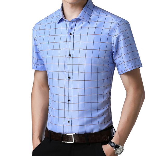 

men's summer plaid short sleeve shirt slim lapel plus size -4xl 100% cotton men's shirt shirts men plaid, White;black
