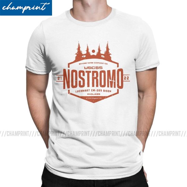

nostromo t shirt for men pure cotton funny t-shirt round neck aliens alien movie weyland yutani corp tees short sleeve clothing