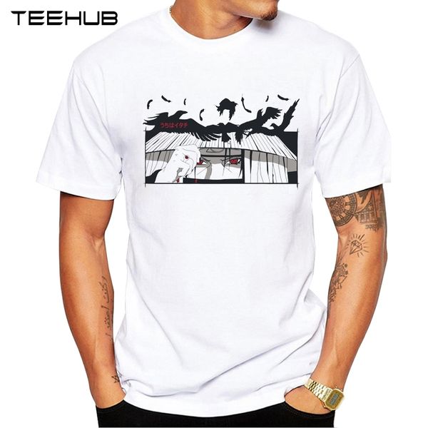 

teehub men's new fashion itachi with crows design short sleeve t-shirt cool cartoon printed hipster tee shirts