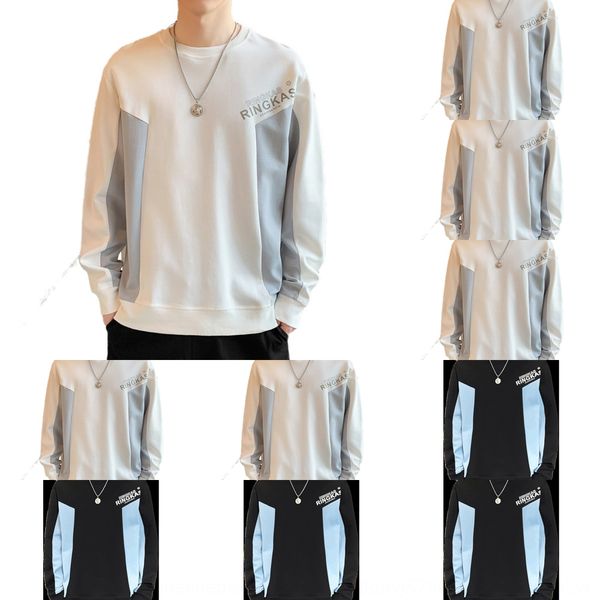 

straight autumn leisure outdoor color matching fashionable long sleeve slim fit straight men's sweater sweaterautumn leisure outdoor co, Black
