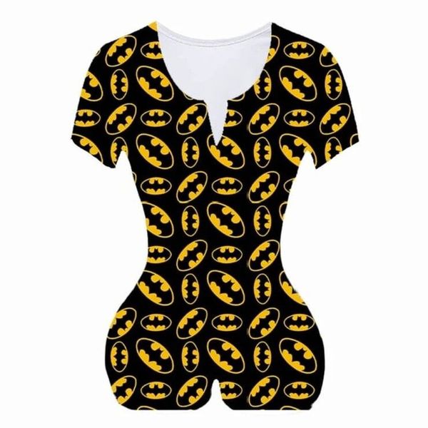 

9 colors letter women nightwear playsuit workout button skinny print short sleeve jumpsuits v-neck short onesies women rompers z687, White