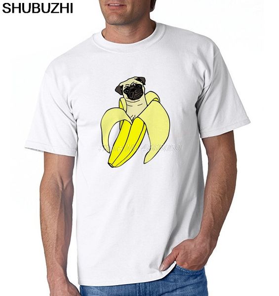 

pug banana pugnana dog puppy boho cute vogue hipster indie s mens t shirt cotton t-shirts man clothing euro size
