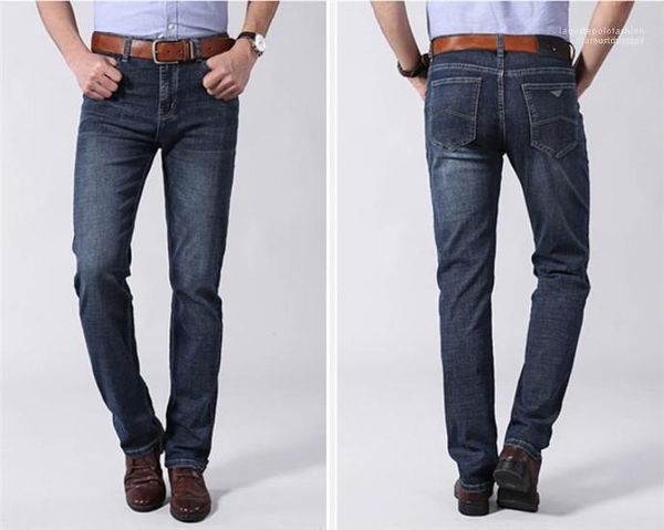 

spring long straight mid waist mens jeans homme clothing luxury designer mens stretch jeans, Blue