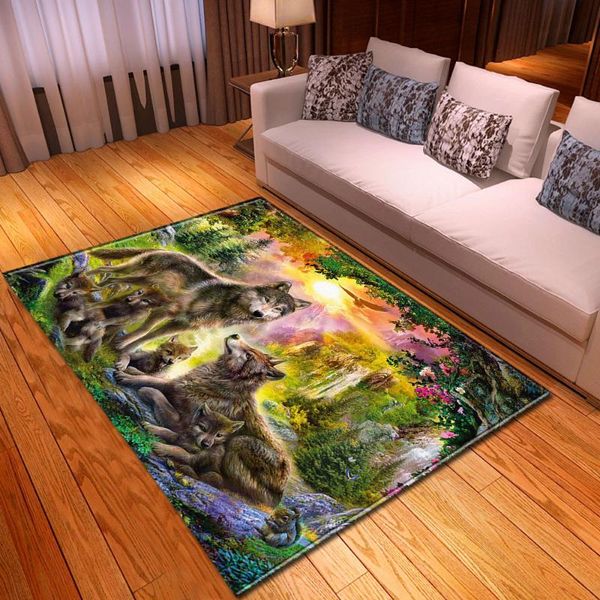 

carpets animal pattern baby rug flannel home mats cartoon wolf 3d printing kids play area rugs child room decor for living
