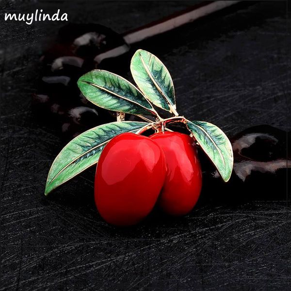 

girls fashion similate cherry fruit brooches pin women costume sweater metal brooches clothes jewelry, Gray