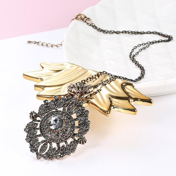 

fashion jewelry necklaces women crystal necklace antique gold gothic totem pendant gift necklace for women joyeria para mujer, Silver