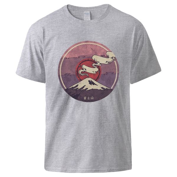 

mount fuji print t shirts man summer cotton sportswear cool short sleeve crewneck male casual tee 2020 japan anime homme top