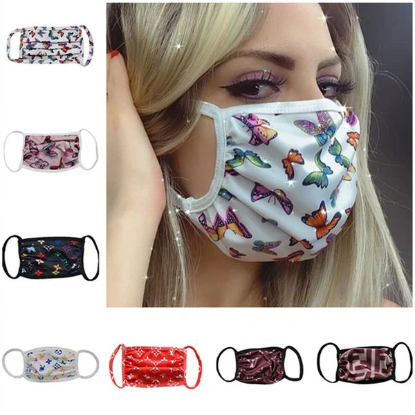 

face mask dustproof anti-uv face masks trendy print women men mouth cover washable breathable face mask fashion outdoor masks 10color, Blue