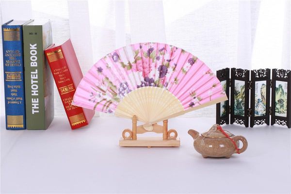 

style bamboo fans classical silk party birthday fan hand chinese held wedding fabric favors folding gifts loveshop01 vvhat