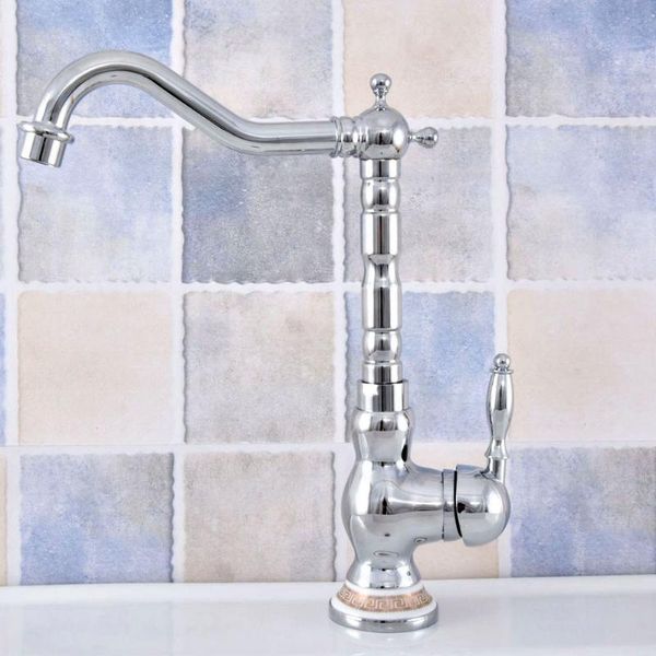 

bathroom sink faucets polished chrome brass bathroom&kitchen faucet basin vanity mixer tap 360 swivel spout single handle deck mounted lsf67