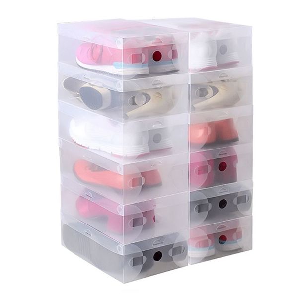 

clothing & wardrobe storage 20pcs clear foldable plastic shoe case boxes stackable organizer de zapatos box