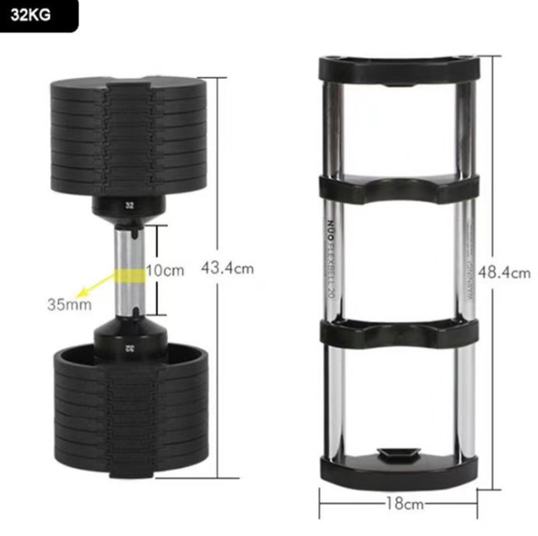 

dumbbells 20kg 1pcs multifunctional adjustable dumbbell set home rack gym