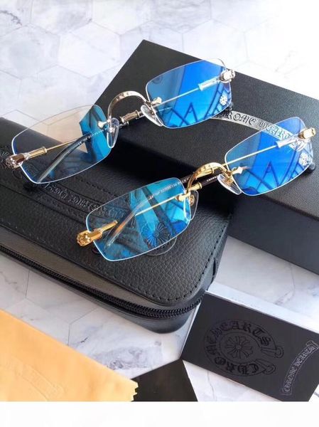 

new eyeglasses frame chrome spectacle frame eyeglasses for men women myopia brand designer glasses frame clear lens with original case 12, Silver