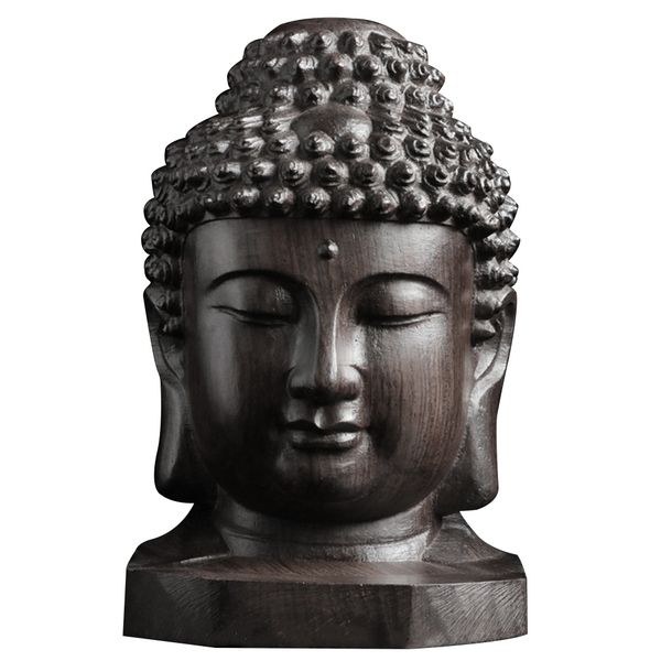 

home decoration figurine handmade buddha head deskwood craft collectable