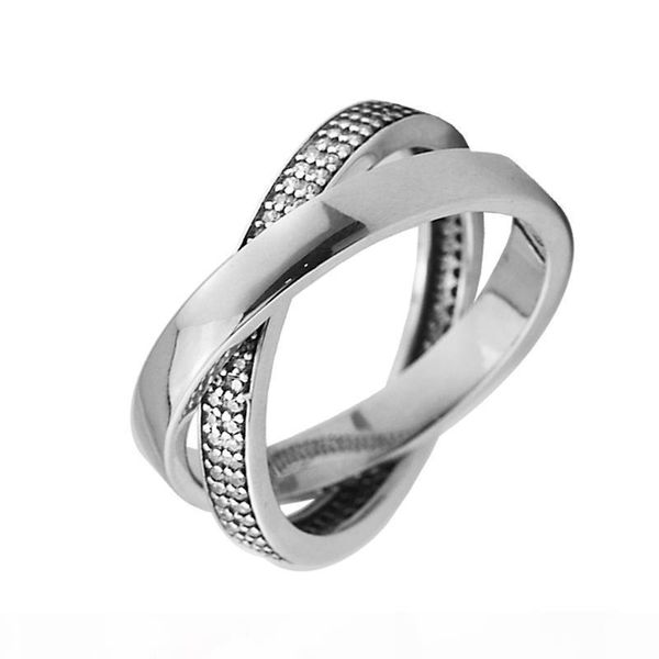 

compatible with european pandora jewelry sparkle logo ring original wedding rings 925 sterling silver jewelry diy wholesale, Slivery;golden