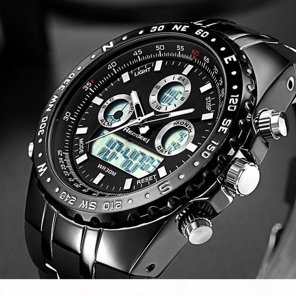 

readeel brand sport quartz wrist watch men military waterproof watches led digital watches men quartz wristwatch clock male, Slivery;brown