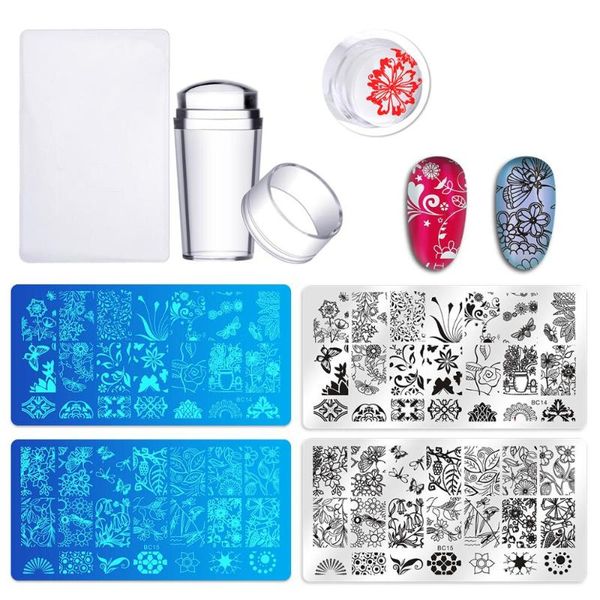 

biutee nail stamping plates + stamping set flower geometry series nail template stamp image manicure stamp plate diy design