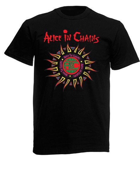 

alice in chains logo mens black rock t-shirt new sizes s-xxxl men tee shirt short sleeve cotton fitness t shirts