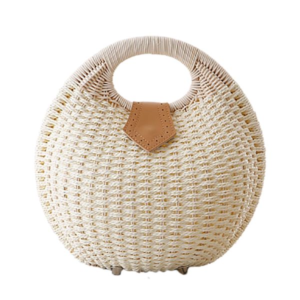 

fashion shell handbag straw rattan woven bag beach holiday leisure women's bag women handbags and purses shell woven hand wo