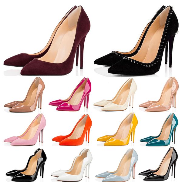 

women red bottom heels 8cm 10 cm 12cm fashion sport shoes white black pink yellow blue designer sneakers casual des chaussures size 36-42