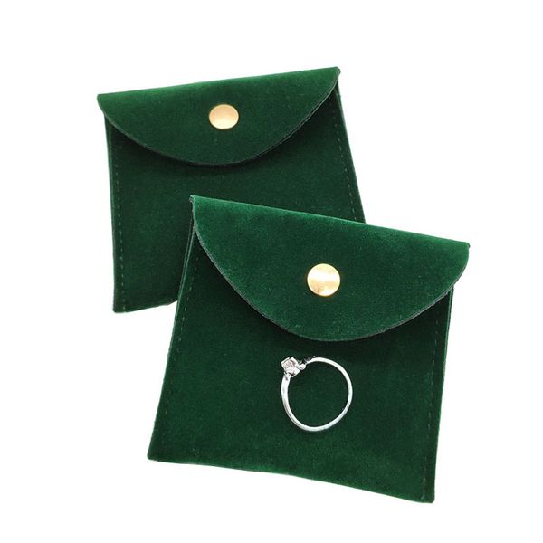 

envelope velvet bags velvet jewelry gift packaging pouch with snap fastener dust proof jewelry storage green, Pink;blue