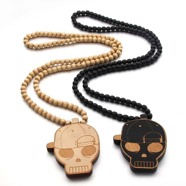 

punk 8mm beaded chain fashion skull skeleton necklaces & pendants for women girl 2020 female long sweater chain christmas gift, Silver