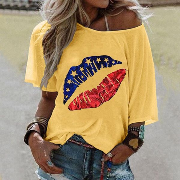 

mouth printed solid color womens casual womens clothing womens designer short sleeve tshirt scoop neck, White