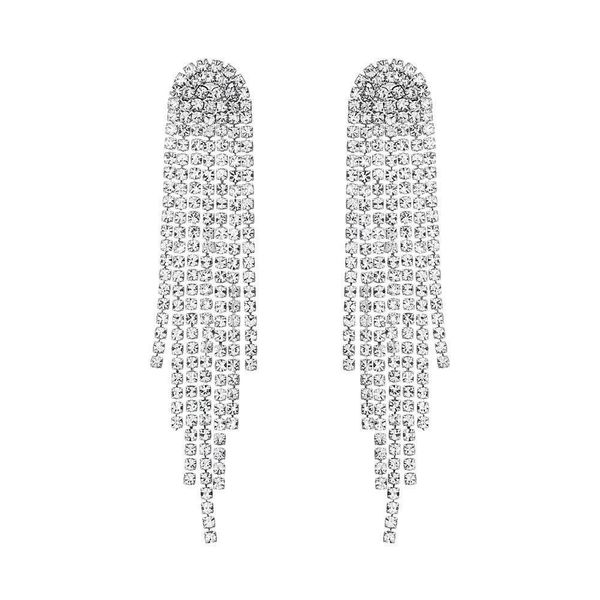 

Shiny Rhinestone Designer Earrings Pure Ethereal Tassel Earrings Women Fashion Earring Prevent Allergy Jewelry Hot Sale