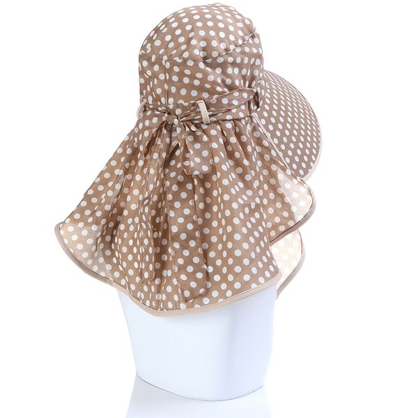 

cotton dot big eaves summer hats for women fashion casual foldable covered face neck cycling anti uv sun hat, Blue;gray