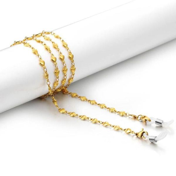 

stainless steel love charm eyeglasses neck strap reading glasses chain spectacles sunglasses rope eyewear cord, Silver