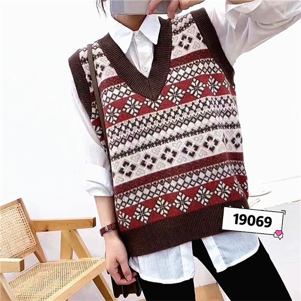 

sweater pulllover argyle sweater vest brown blue sleeveless v neck sweater vest jumper vintage vest oversized autumn winter top, Black