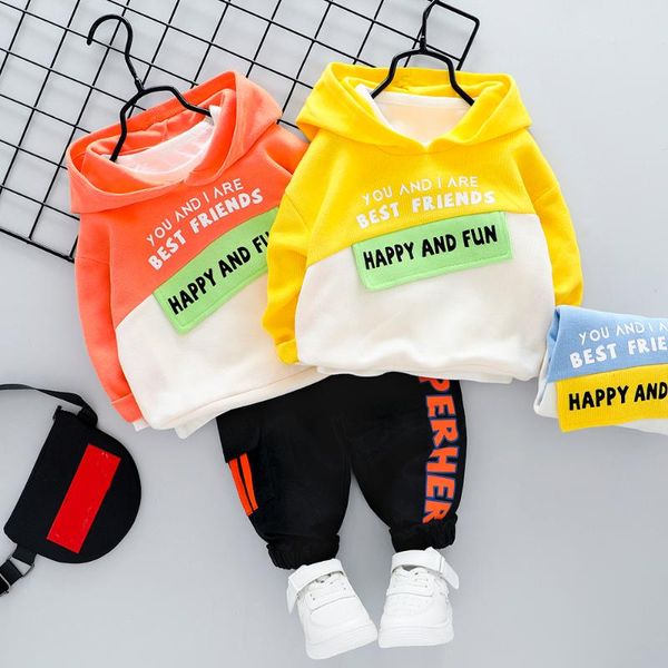 

fashion kid boy girl hooded casual clothes outfit 2020 new autumn cotton letter 1 2 3 4 years children's boys girls set, White