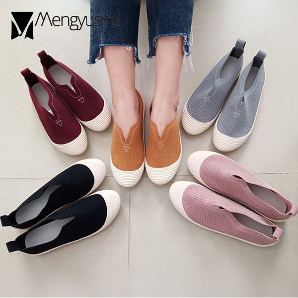 

real ps stretch fabric moccasins women knitting weaving shoes shell toe loafers breathable antiskid nurses shoes women flats, Black